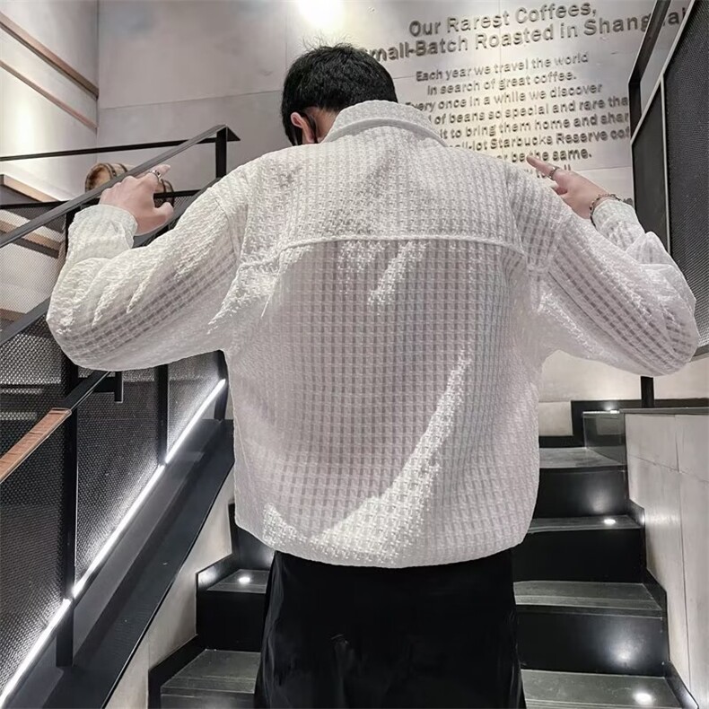 日系五分袖春夏季新款衬衫潮流慵懒男方领衬衫C01P38,男装衬衫,星座1116-2