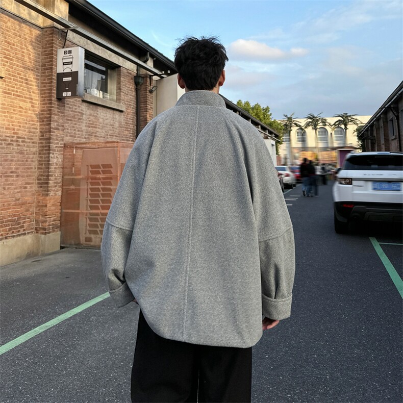 加棉加厚毛呢大衣短款风衣外套504-F23-P85控128(加棉P95控138),男装毛呢大衣,星座504