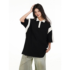 得物抖音高品质二开240克纯棉美式翻领POLO潮牌中性风短袖T恤，男装T恤，电商A486-1