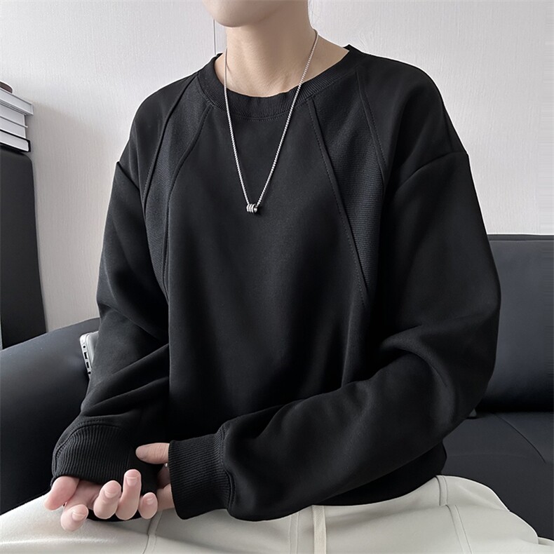 美式解构拼接boxy卫衣男款春季青少年圆领上衣25XW99578特批20,男装卫衣,电商A042