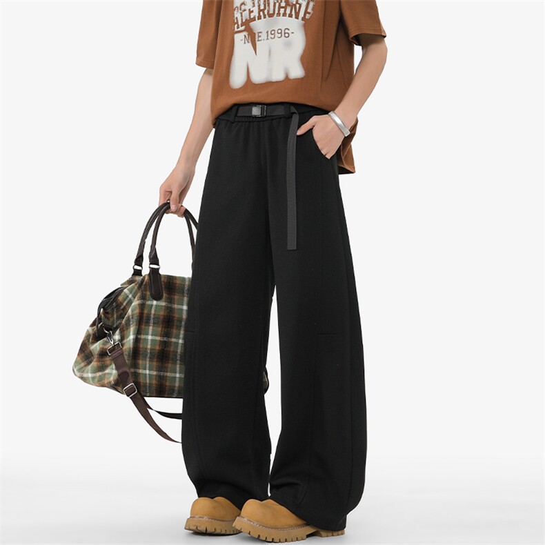 2026春季新款大码华夫格卡扣男拼接大码阔腿弯刀裤K5730特P30控68，男装休闲裤，电商A001