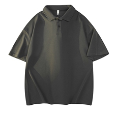得物抖音二开珠地网眼透气面料纯色宽松短袖T恤翻领POLO衫PL09，男装Polo衫，电商A486-1