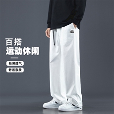 亲肤全棉长裤吸湿休闲裤垂顺舒适美式胶标拖地裤K662-特批41，男装休闲裤，星座718-1