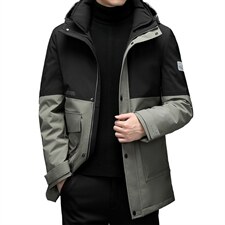 新款2023冬羽绒服男装保暖灰鸭绒外套中年爸爸装YYYR219999-P305图片