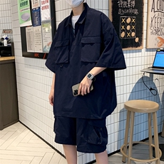POLO衫男韩版潮流工装高街帅气2023夏季新款ins宽松外套WB048-P33，男装Polo衫，星座412-2