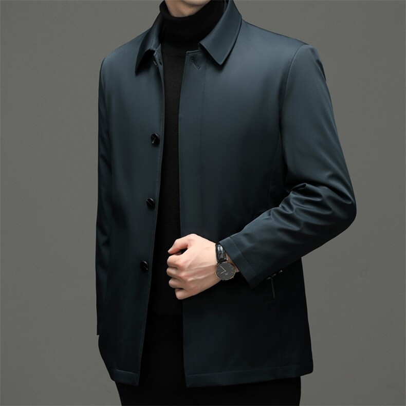 男士新款可脱卸内胆羽绒服中年冬季翻领休闲外套加厚保暖爸爸冬装,男装羽绒服,电商B212（原钱塘6029）