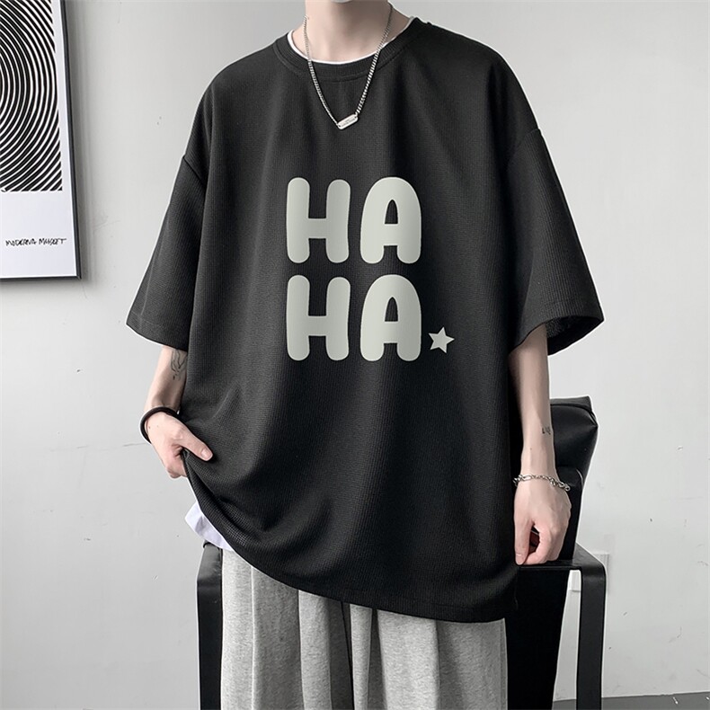 华夫格t恤男短袖男大码五分袖大皂风HT73346-P22,男装T恤,电商A040