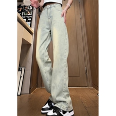 K911～有货（自家图）美式猫须水洗宽松微喇阔腿牛仔裤男-P55控78，男装牛仔裤，星座218-5