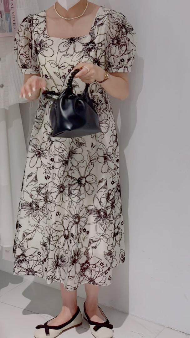 植绒连衣裙，女装连衣裙，驿谷