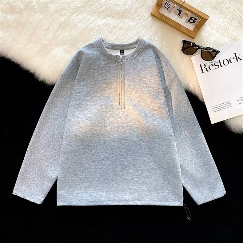 美式半拉链cleanfit卫衣男款秋冬小众设计感原创高街外套8804/P44，女装短外套，星座506B