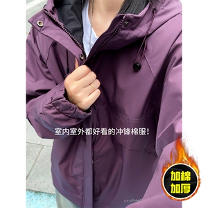 现货5W件冬季三防美式boxy解构连帽雪山冲锋衣棉衣男女棉服厚外套图片