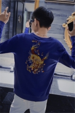 3秋装新款长袖圆领卫衣社会小伙麒麟刺绣个性卫衣C301B-WY04，男装卫衣，电商C301B