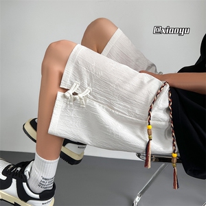 XZ616 夏季风新中式冰丝提花休闲五分裤短裤 TY2461 P35控48图片