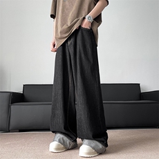 2024夏季美式潮牌拼接牛仔裤男高街宽松阔腿长裤现货K7858-P45，男装牛仔裤，星座512-3
