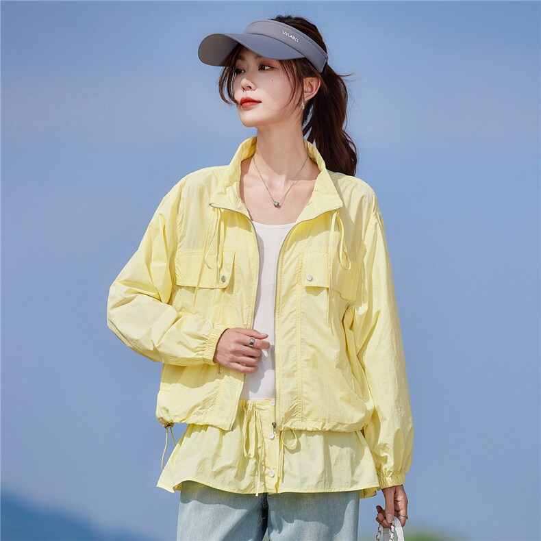 现货2026夏季新款时尚两件套城市户外宽松型休闲妈妈轻薄短外套,女装防晒衣,靓衣阁