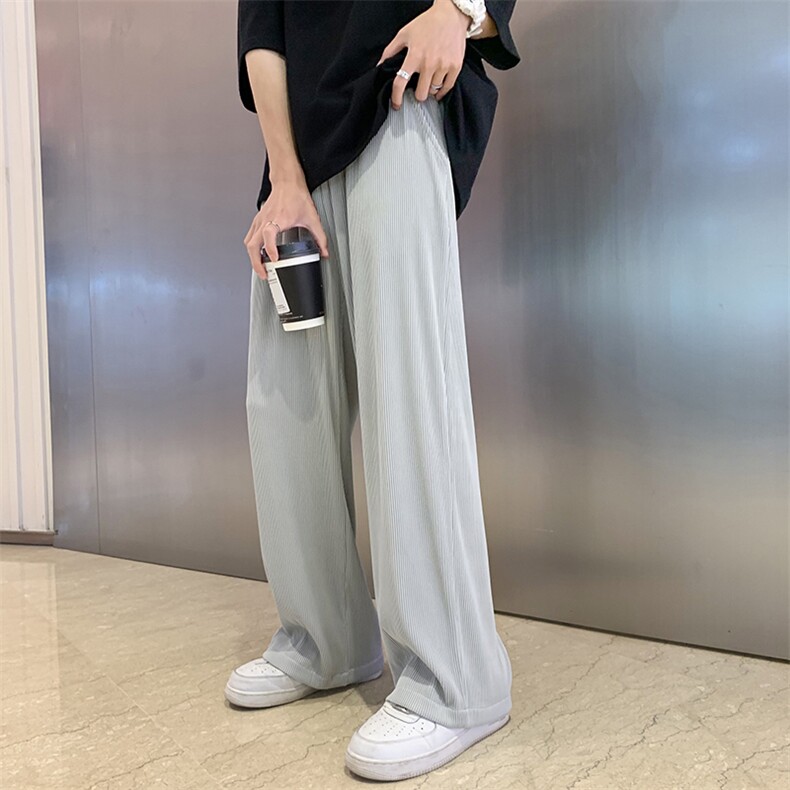 夏季新款2025男薄款阔腿纯色休闲裤松紧腰运动裤D201-DM155-P40,女装休闲裤,电商D321-1