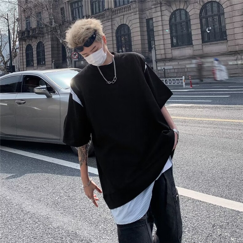 2024春夏季新款男休闲短袖华夫格包边T恤T2502P42,男装T恤,星座1116-2