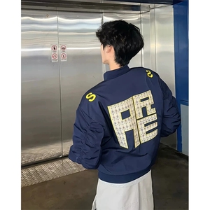 网图现货 美式街头刺绣立领飞行夹克男女百搭廓形外套 A168-特P50图片