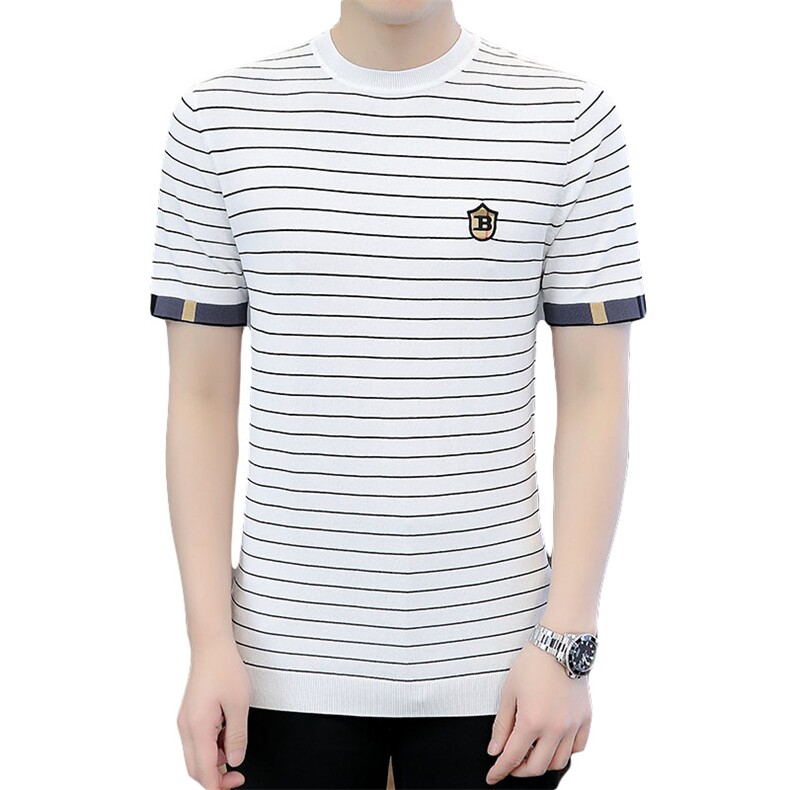 直播7317-P50欧洲站短袖毛衣男针织半袖T恤衫潮牌修身个性男,男装T恤,电商D310B