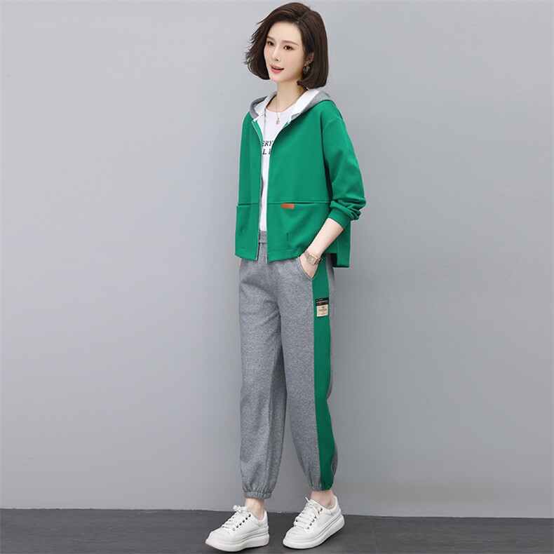 时尚休闲运动套装女春秋季2025新款卫衣卫裤妈妈减龄显瘦两件套潮,女装套装/套裙,依恋蒂丝