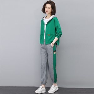 时尚休闲运动套装女春秋季2025新款卫衣卫裤妈妈减龄显瘦两件套潮图片