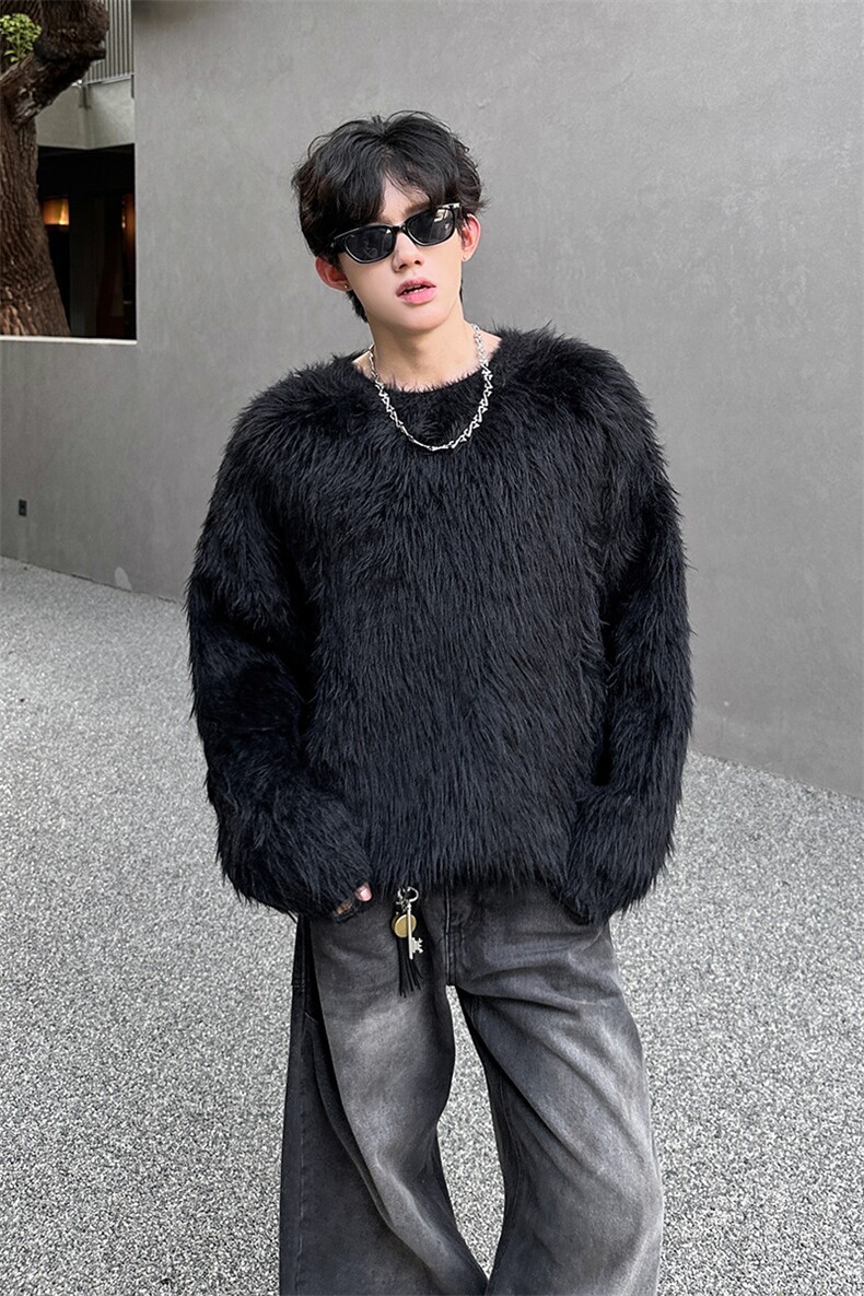 秋冬新款男士针织衫圆领男士马海毛毛衣男A071-6608-P55,男装针织衫/毛衣,电商A071