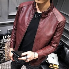 涂JK62-P88男士外套皮衣男海宁青年立领皮夹克机车修身休闲外套，男装皮衣，电商D310（原电商305）