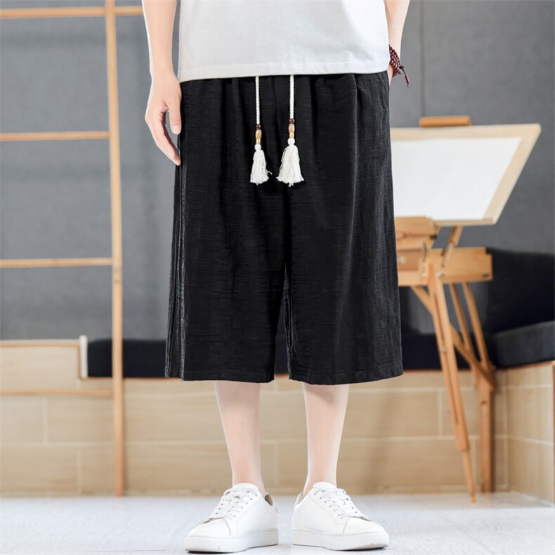 夏季风直筒超宽松七分裤中裤男士休闲裤沙滩A266-1-KZ880-P56，男装牛仔裤，电商A266-1