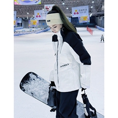 冬季防水加棉加厚机能潮滑雪衣男女连帽抽绳滑雪服外套HF57-P175，男装棉衣，电商A001