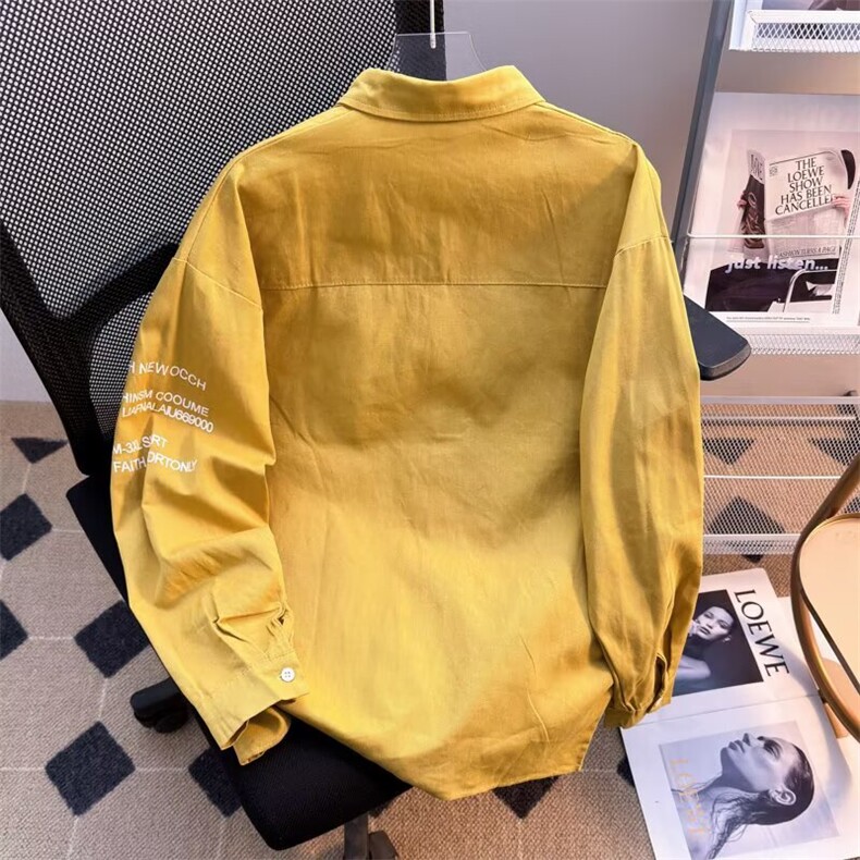 衬衫男韩版潮流帅气时尚长袖宽松休闲工装男士衬衣外套LS162P26,男装衬衫,星座1013-5