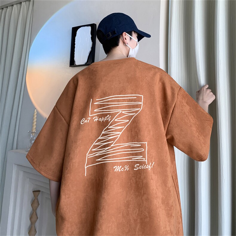 2024夏季新款麂皮绒圆领短袖T恤RT435-特P19控38,男装T恤,电商B370