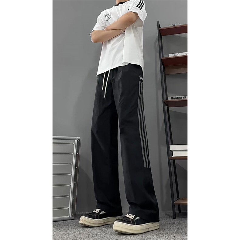 大量现货条纹休闲裤男夏季2025新款设计感直筒速干裤DY5032-P55,男装休闲裤,电商A178