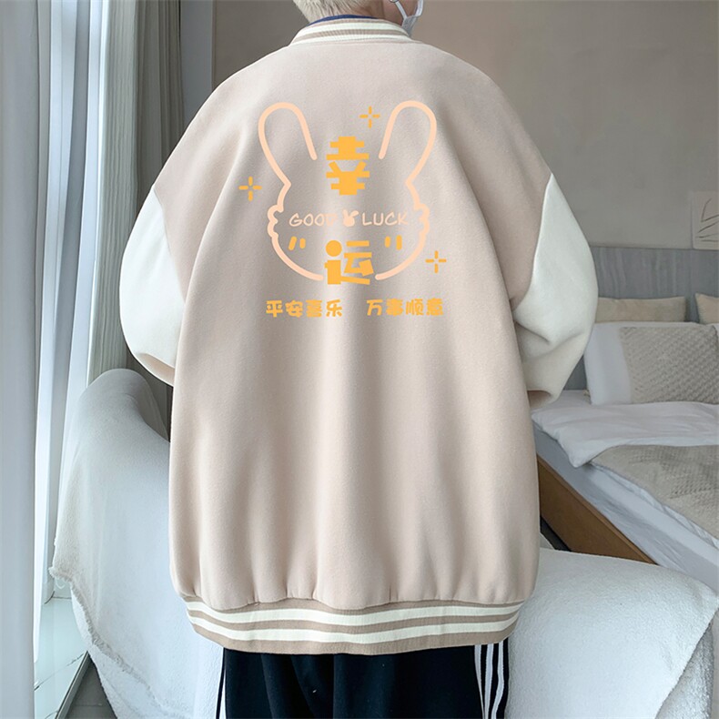 摇粒绒棒球服男大码开衫卫衣男夹克BF86297-P65,男装夹克,电商A040