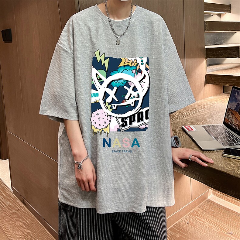 华夫格t恤男短袖男大码五分袖酒店风HT73275-P22,男装T恤,电商A040