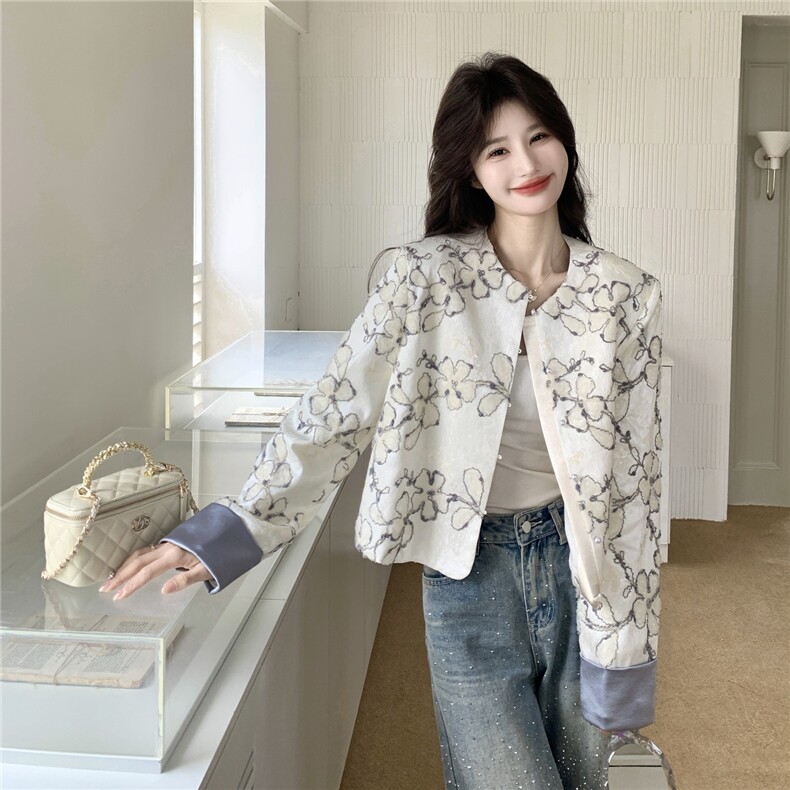 2026新款绣片花朵拼接新中式风短外套2C375-622-P165-K258,女装短外套,2C375