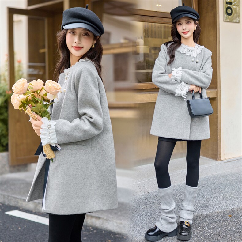 中长款羽绒服女2024冬新款小香风独特超好看设计感薄款白鸭绒外套,女装羽绒服,雅静靓衣