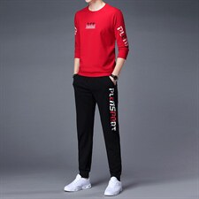 秋季新款休闲套装男士潮牌宽松运动服春秋款圆领卫衣男装一套，男装休闲套装，电商B212（原钱塘6029）