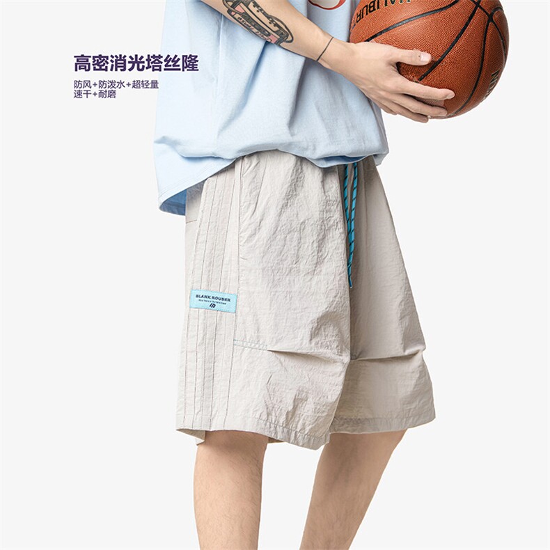 GENIOLAMODE美式运动休闲短裤男士2025夏季薄款青少年宽松五分裤图片