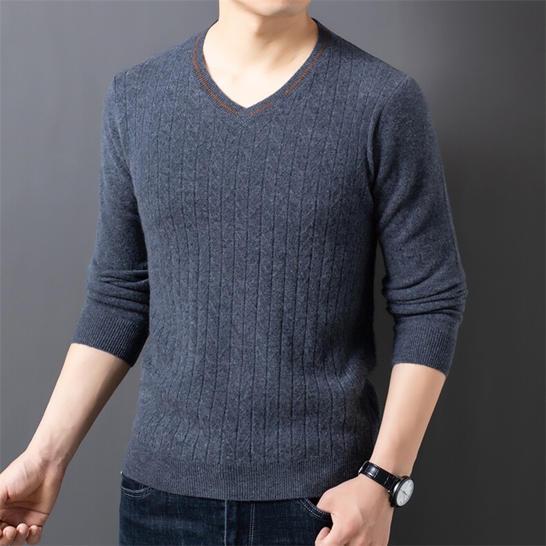 CM2157钱塘2020-2冬季厚款时尚休闲纯色百搭中年男士羊毛衫P127,男装针织衫/毛衣,钱塘207-2