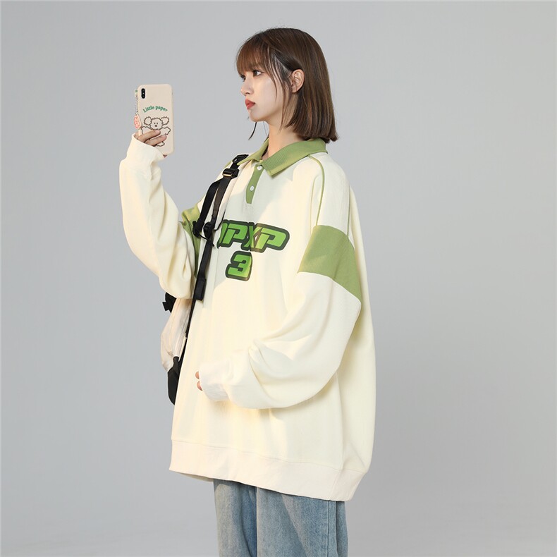 2025春季新款OPXP字母印花休闲翻领男士长袖卫衣WY817/P58控78,男装卫衣,电商A148