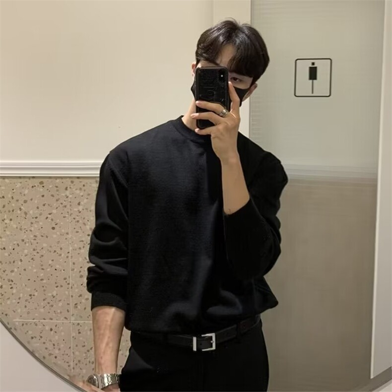圆领毛衣男简约韩系轻熟风纯色内搭保暖针织衫百搭上衣MY059,男装针织衫/毛衣,星座1116A（原606A-3）