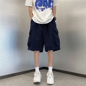 工装短裤男女韩版潮流高街帅气大口袋2026夏季ins五分裤K6285-P35图片