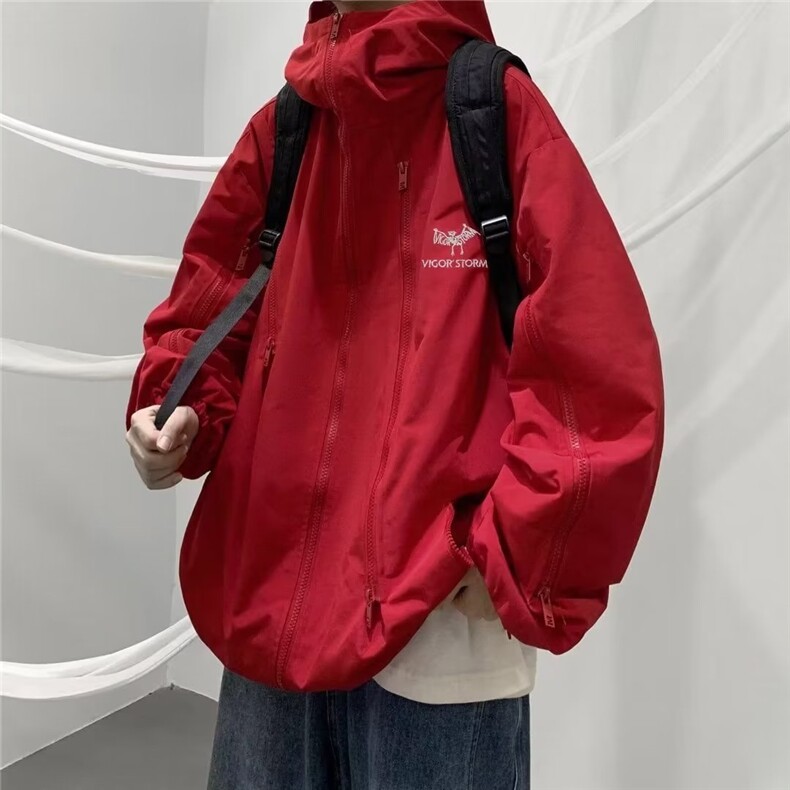 机能冲锋衣棉服男款秋冬季工装棉衣外套美式潮牌连帽棉袄图片
