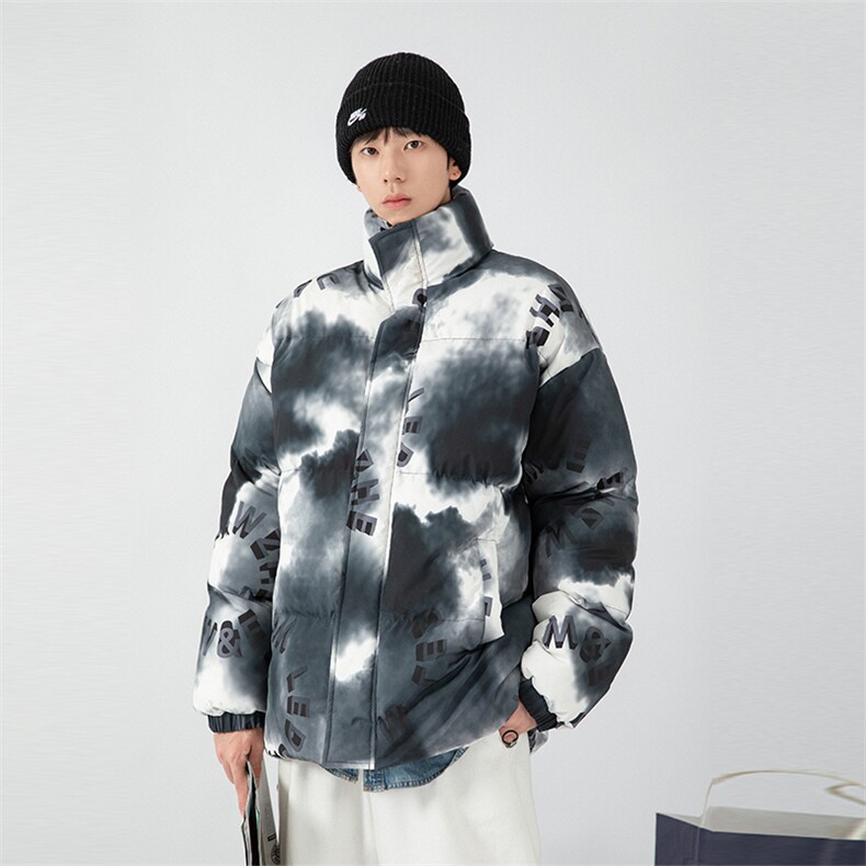 日系白墙2024冬新款幻彩立领面包服棉衣外套男MY004-P135控150,男装棉衣,星座914-3