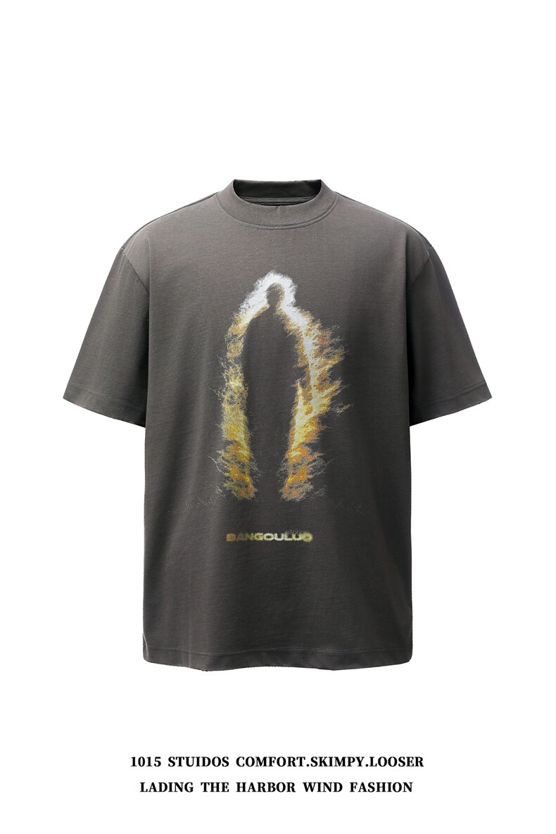 2026夏季新款设计感潮人背影印花圆领短袖T恤1015-T607-P59,男装T恤,四季星座1015