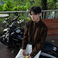 秋季短款翻领夹克宽松时髦罗密欧绒外套1001-1-JK529-P80，男装夹克，星座1001-1