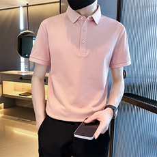 常年款品质纯色光版翻领短袖polo衫男潮牌夏季t恤修身T0257-特P40，男装T恤，电商D342