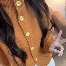 时尚百搭法式高领加厚羊毛开衫羊毛显瘦保暖外套，女装羊毛衫，旭驰羊绒