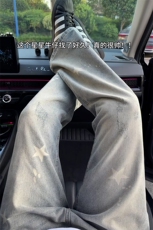 【网图】B221美式ins高街修身五角星微喇牛仔裤LK25580-特P45控78，男装牛仔裤，电商B221