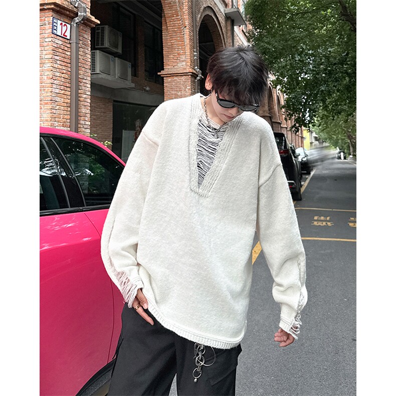 2026年秋季新款港风美式原版高质量冰丝长袖针织衫insMY1492-P45,男装针织衫/毛衣,星座313A(原308A-2)